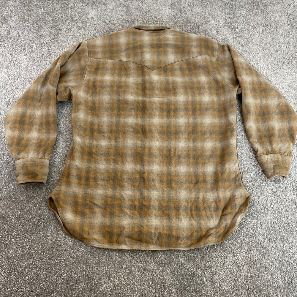 Pendleton High Grade Western Wear Wool Shirt Mens Large Pearl Snap Vintage Plaid - Picture 6 of 12